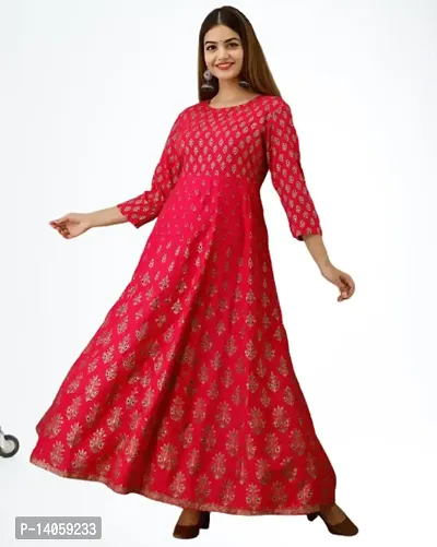 Stylish Rayon Flared Kurta For Women-thumb2