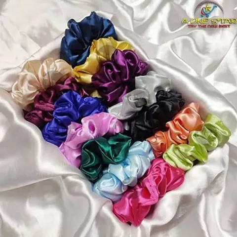 Soft silk premium scrunchies hairband for women girls