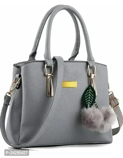 Stylish Grey Artificial Leather  Handbags For Women-thumb0