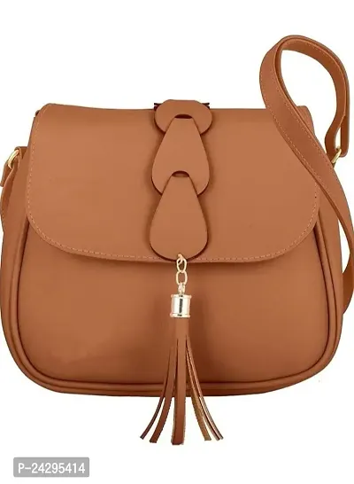 Stylish Brown Artificial Leather  Handbags For Women