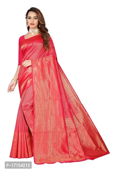 Khodiyar Enterprise Banarasi Silk Saree With Blouse Piece-thumb0
