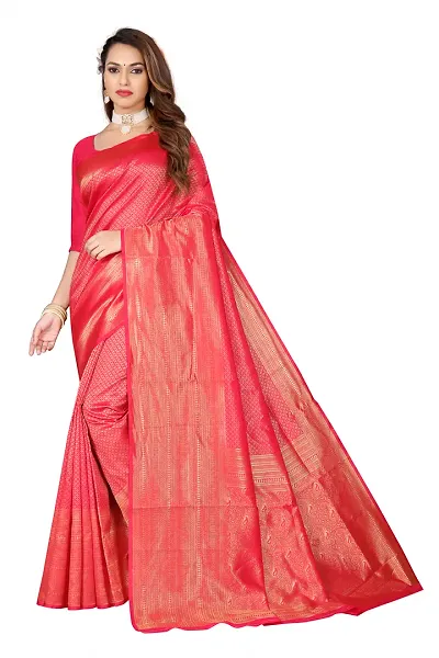 Stylish Self Pattern Saree With Blouse Piece For Women