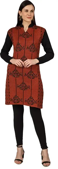 DIMSYCOLLECTION Womens Full Sleeves Woolen Kurta