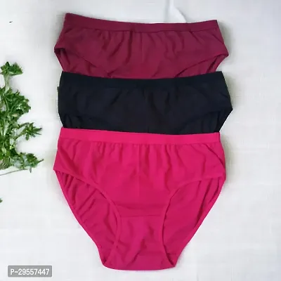 Women Hipster Black Maroon Pink Panty set of 3-thumb0