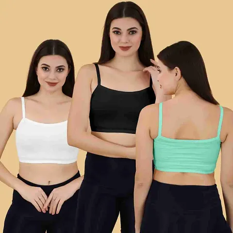 Womens Non Padded Non-Wired Full-Coverage Bra-Pack of 3