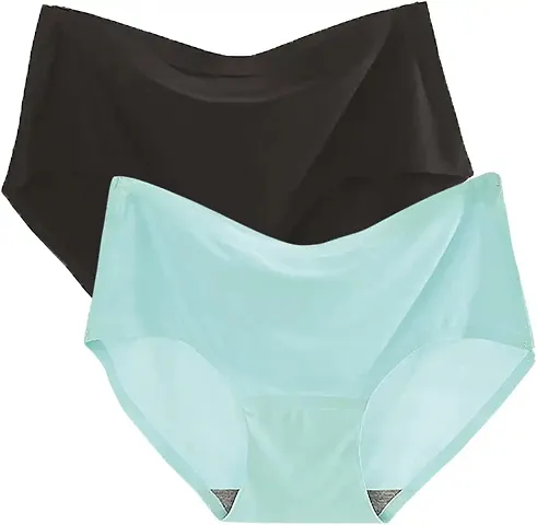 INNER TOUCH Women's and Girl Seamless No Show,Hipster Silk Panties (Pack of-2)