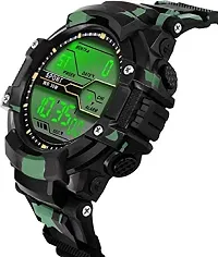 LORENZ Army Camouflage Green-Black Strap ?Digital Multicolor Dial Watch for Men | Watch for Boys- MK-3043-DG-thumb1