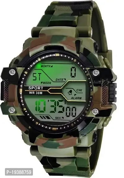 Xotak Men's Digital Sports Army Watch (Military Green Colour)-thumb5