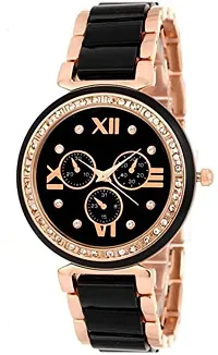 Khanak Enterprise Beige Dial Balck Band Formal Watches for Ladies (Ladies Beige)-thumb1