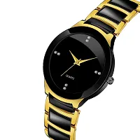 MOKSHA Analogue Black Dial Basics Wrist Watch for Men - IIK Men (Gold)-thumb1