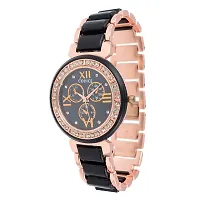 CODICE Rose Gold Black and White Metal Strap Watches for Girls and Women Combo 2 M-Wht-Bk-thumb4