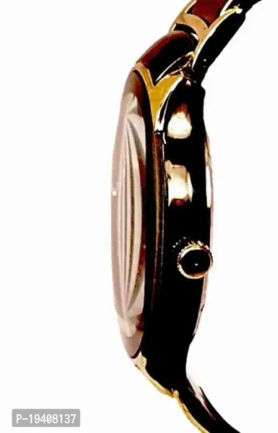 Hugaro Analog Black  Gold Strap Bracelet Type Wrist Watch for Men-thumb4