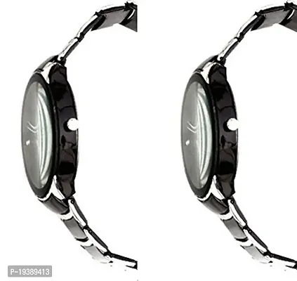 Geneva Jewel Black Dial Men's  Women's Quartz Analog Wrist Watch-thumb2