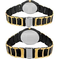 Quebec Iik Gold Black Couple Analog Watch for Men and Boys  Girls and Women Watches-thumb2