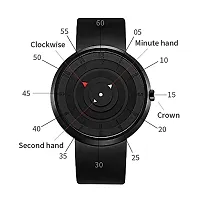 Peral Analog Unique Arrow Spinner Matt Finished Rubber Strap Black Dial Men's and Boy's Popular Wrist Watch-thumb3