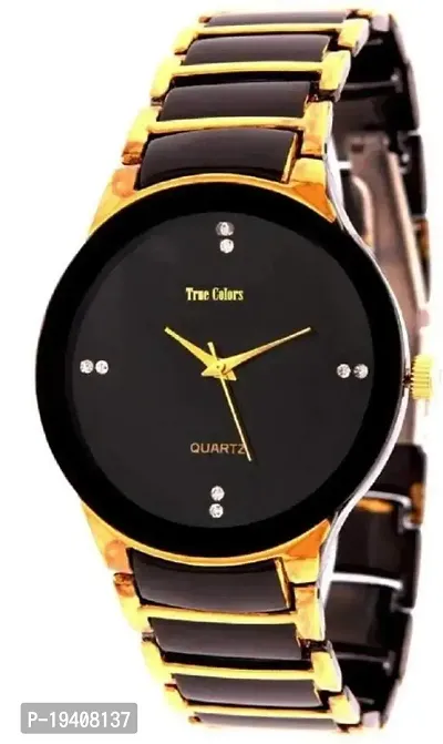 Hugaro Analog Black  Gold Strap Bracelet Type Wrist Watch for Men