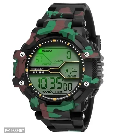 Unequetrend Digital Men's Watch (Black Dial Multi Colored Strap)