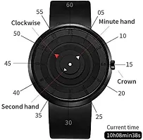 Hugaro New Unique Black Round Shape Dial Analog Bracelet Type Wrist Watch for Boys-thumb3