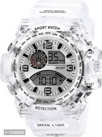 White Transparent Digital Watch for Kids-thumb0