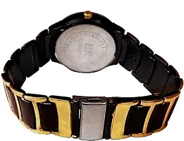 Hugaro Analog Black  Gold Strap Bracelet Type Wrist Watch for Men-thumb1