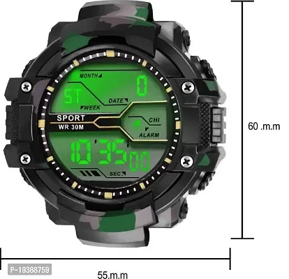 Xotak Men's Digital Sports Army Watch (Military Green Colour)-thumb3