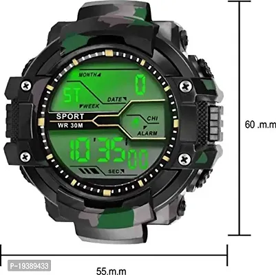 LORENZ Army Camouflage Green-Black Strap ?Digital Multicolor Dial Watch for Men | Watch for Boys- MK-3043-DG-thumb4