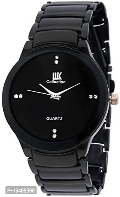 Ferrow Men's Stylish Synthetic Leather Wrist Watch (Black)