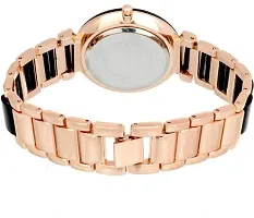 Hugaro Good Looking Gold  Black Dial Black  Rose Gold Dial Analog Bracelet Type Wrist Watch for Girls-thumb2