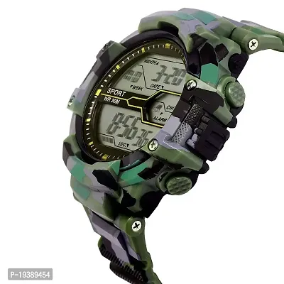 LORENZ Digital Multicolor Dial  Army Camouflage Green Strap Sports Watch for Men's  Boys | MK-3036-DG-thumb2