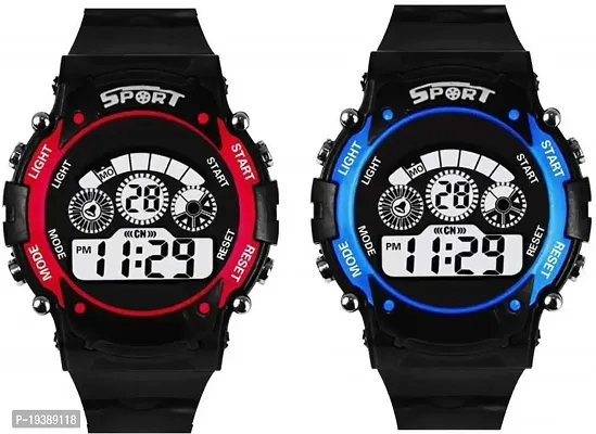 Combo of Seven Ligth Blue and red Digital Watch for Kids