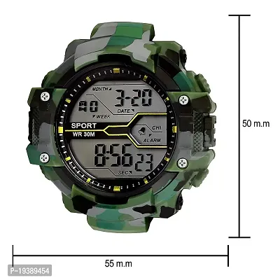 LORENZ Digital Multicolor Dial  Army Camouflage Green Strap Sports Watch for Men's  Boys | MK-3036-DG-thumb3