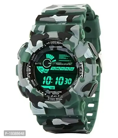 Renaissance Traders Men's Digital LED Army Military Sports Gym Fitness Casual Trendy Watch (Green)