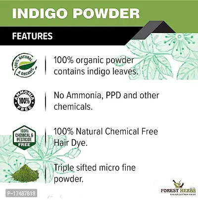Goodsmaze - 100% Organic and Herbal Indigo Powder, for Natural Hair Coloring, Arrests Early Greying  Protects hair from Damage - 100g-thumb3