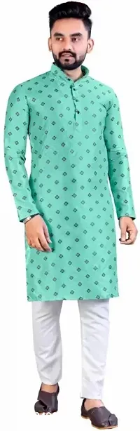 Stylish Men Embroidered Cotton Silk Straight Kurta