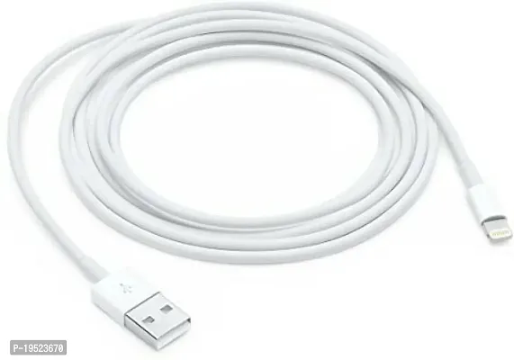 Super Durable Apple to USB 2.0 Round Cable with High Speed Charging, Quick Data Sync and PVC Connectors for All USB Powered Devices (White)-thumb0