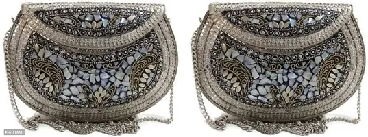 Classy Embroidered Clutches for Women ( Combo Pack OF 2 )-thumb0