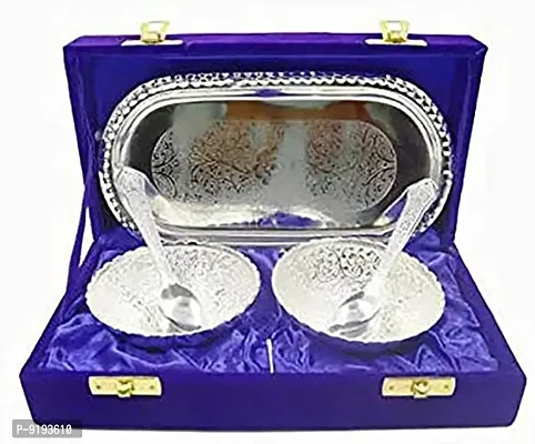 German Silver Bowl Spoon and Tray for Gift Set | Silver-thumb0