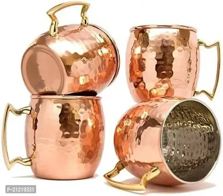 Shakuntala Vintage Copper mule moscow mug beer best mug|Pure Copper Cup, Copper Mug Moscow Mule Party Drink Ware (Pack of 4)-thumb0