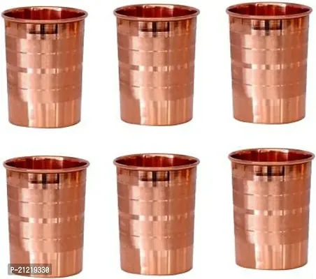 Hammered Copper Glass Tumbler For Ayurvedic Health benefits ( Pack of 6)-thumb0