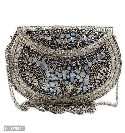 Design Craft Bridal Women Antique Brass PurseEthnic Handmade Metal Clutch Bag