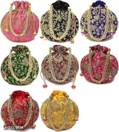 Womens Ethnic Rajasthani Potli Bag, Pouch Potli Purse for Women and Girls ( Pack Of 8 )