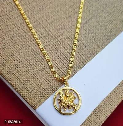 DURGA MAA LOCKET WITH  GOLD PLATED CHAIN