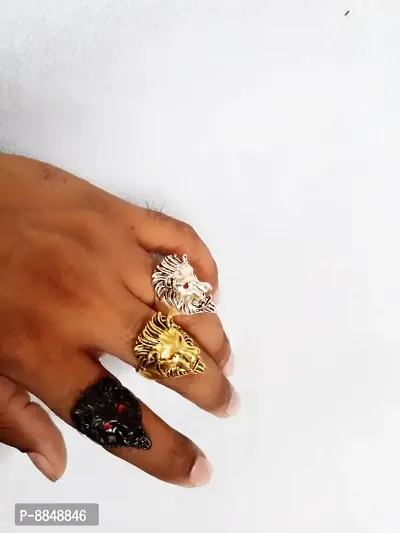 Elegant  Alloy Lion Ring Set Of 3 for Men-thumb2