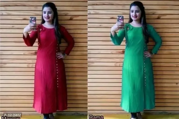 Fancy Rayon Kurtis for Women Pack of 2-thumb0