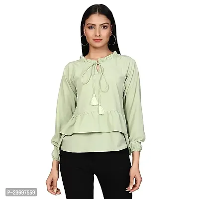 Elegant Green Polyester Solid Tunic For Women