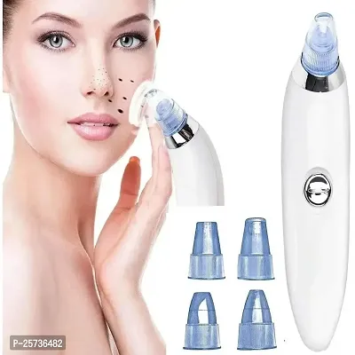 CRENTILA Face Blackhead Remover Skin Care Expert Acne Pore Cleaner Extractor Vacuum Blackheads Remover Kit Skin Cleaner Removal Tool, 4 In 1 Multi-Function Facial Removal Tool For Men  Women (White)