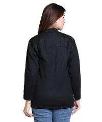 Stylish Solid Woolen Black Sweaters For Women-thumb3