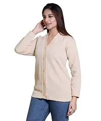 Stylish Solid Woolen Beige Sweaters For Women-thumb4
