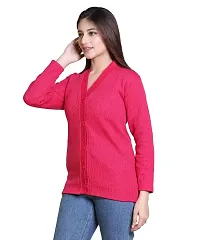 Stylish Solid Woolen Pink Sweaters For Women-thumb1
