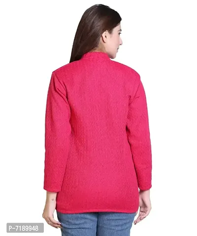 Stylish Solid Woolen Pink Sweaters For Women-thumb5